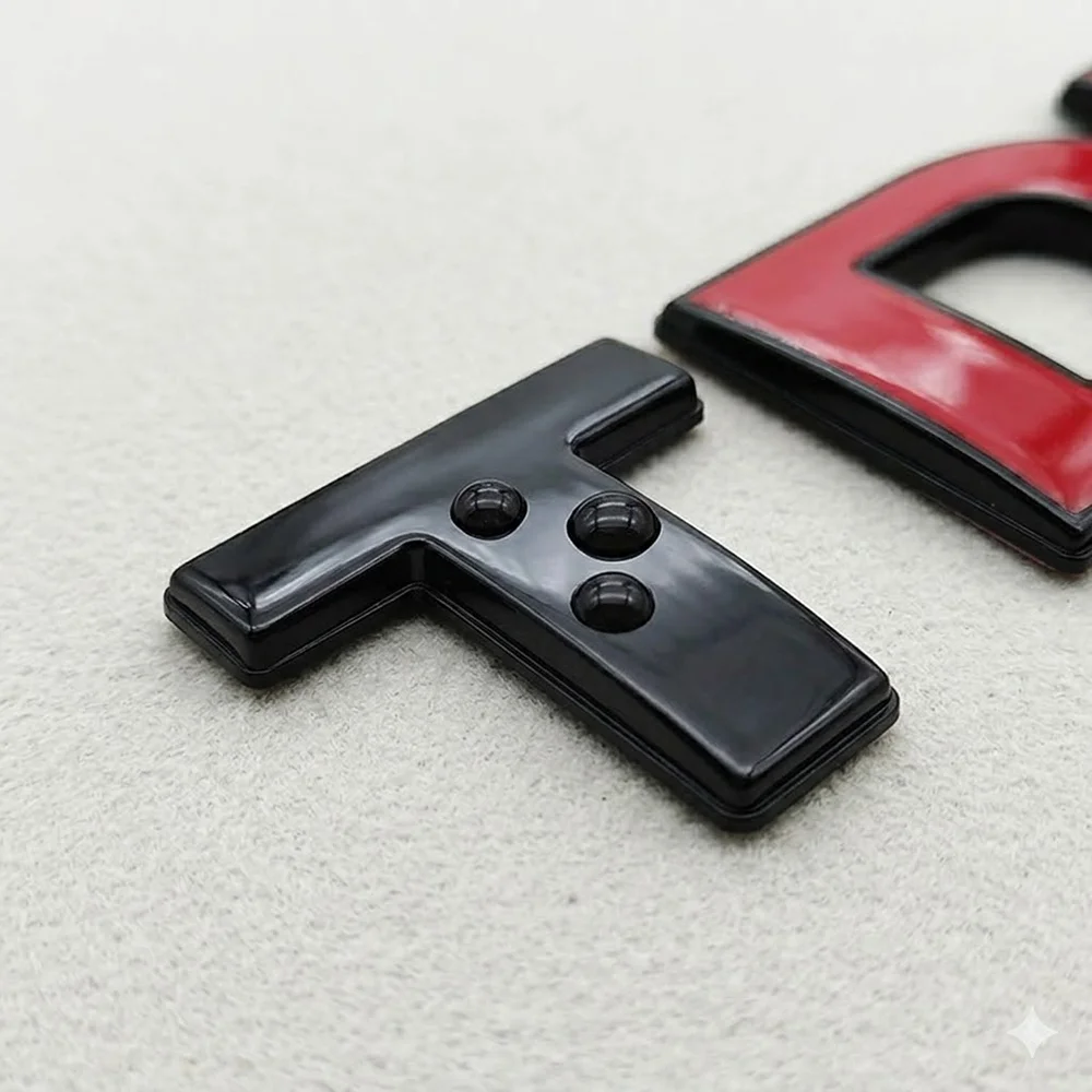 3D ABS Black Logo TDI Emblem Car Trunk Badge Image 5