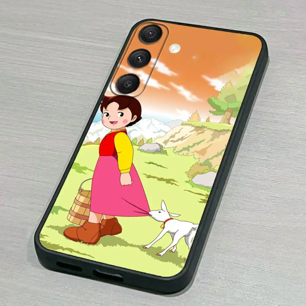 Custodia per telefono Heidi C-Cartoon per Samsung S25,S24,S23,S22,S21,S20,S10,Ultra,Plus,Lite,FE, cover morbida in silicone nero