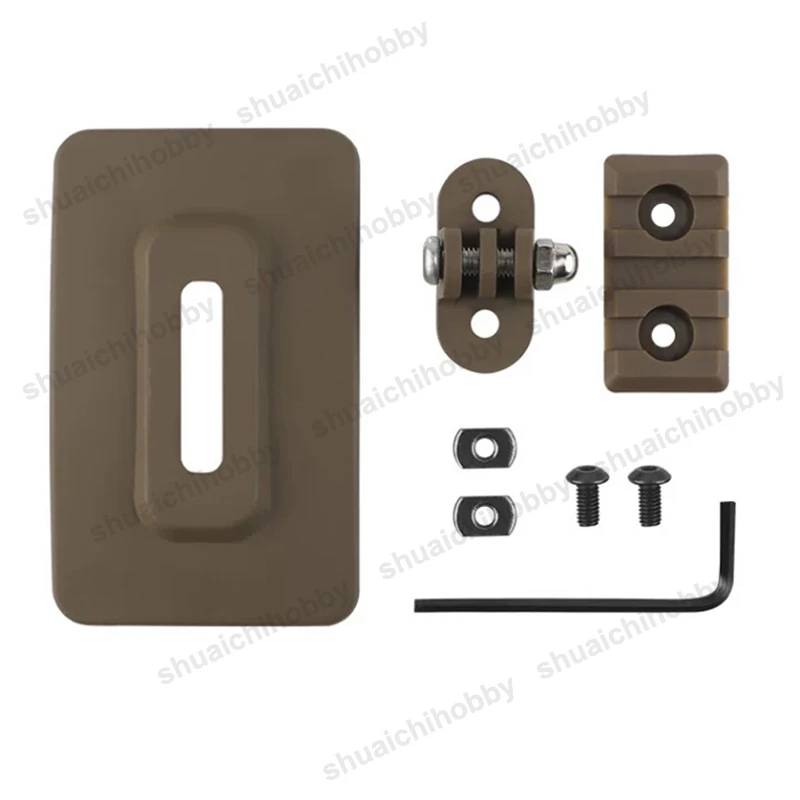 1Set For Tactical Helmet Top Action Camera Mount Board Outdoor Sports Side Flashlight Connection Bottom Seat Mounting Plate
