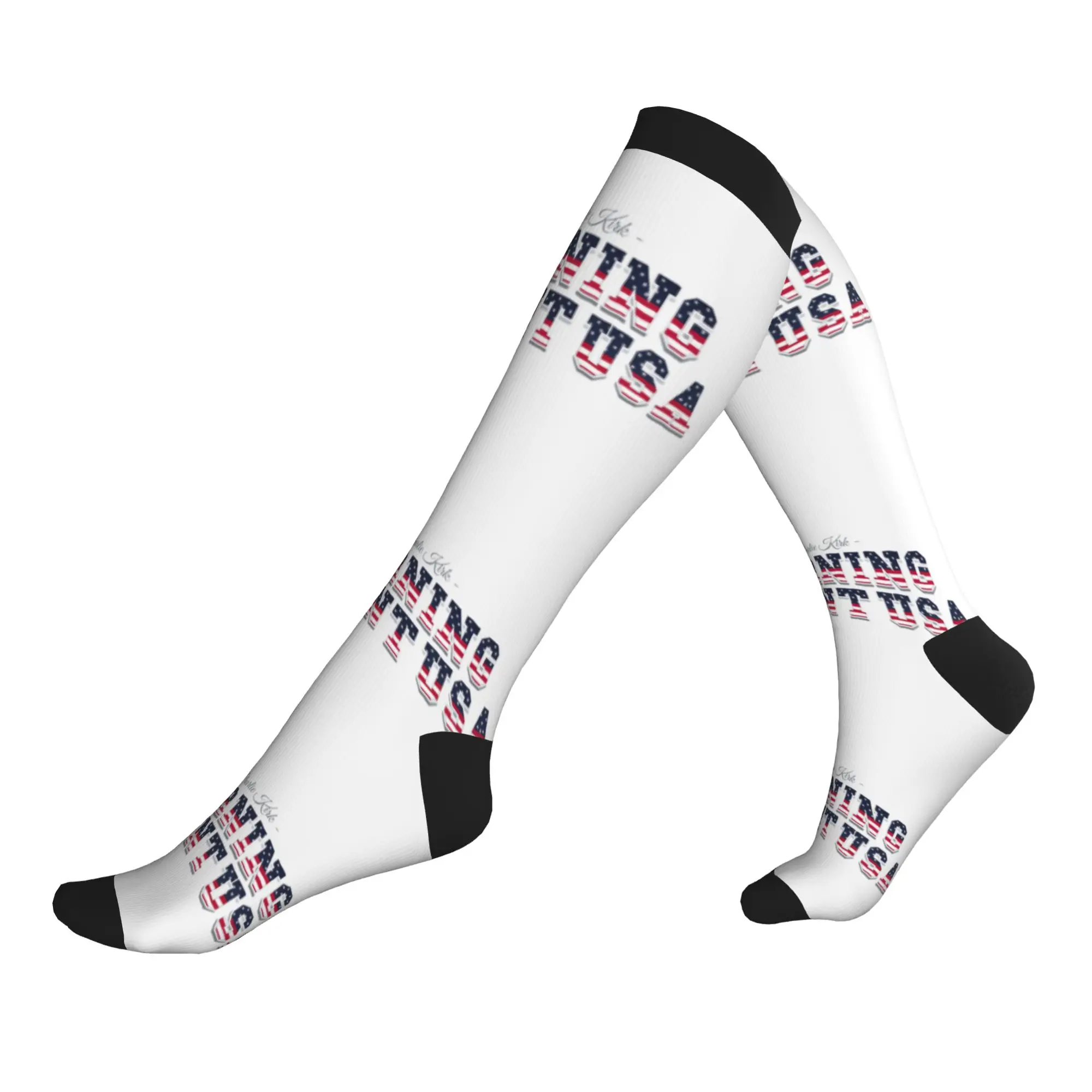 Charlie Kirk Turning Point Calcetines deportivos de compresión para hombres y mujeres, calcetines unisex bonitos para primavera, verano, otoño e invierno