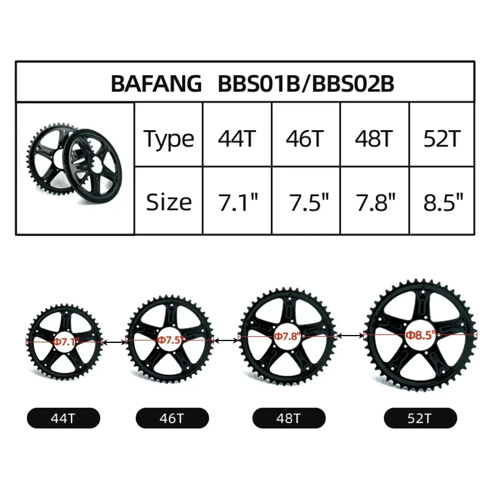 Bafang 44T 46T 48T …