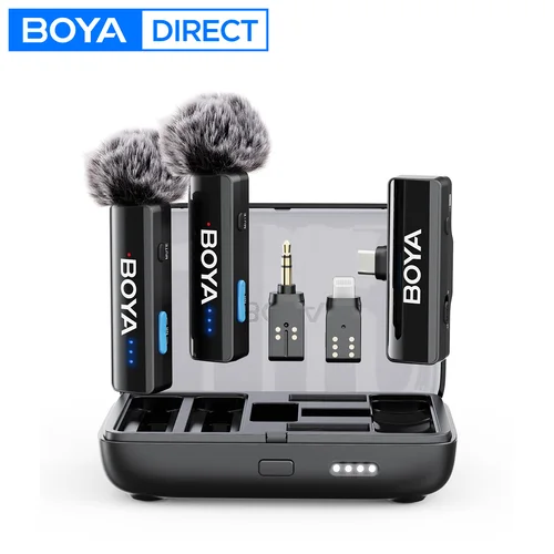 BOYA BOYALINK 2 micrófono Lavalier inalámbrico para iPhone Android cámaras DSLR Smartphone Gaming Youtube grabación de vídeo Streaming