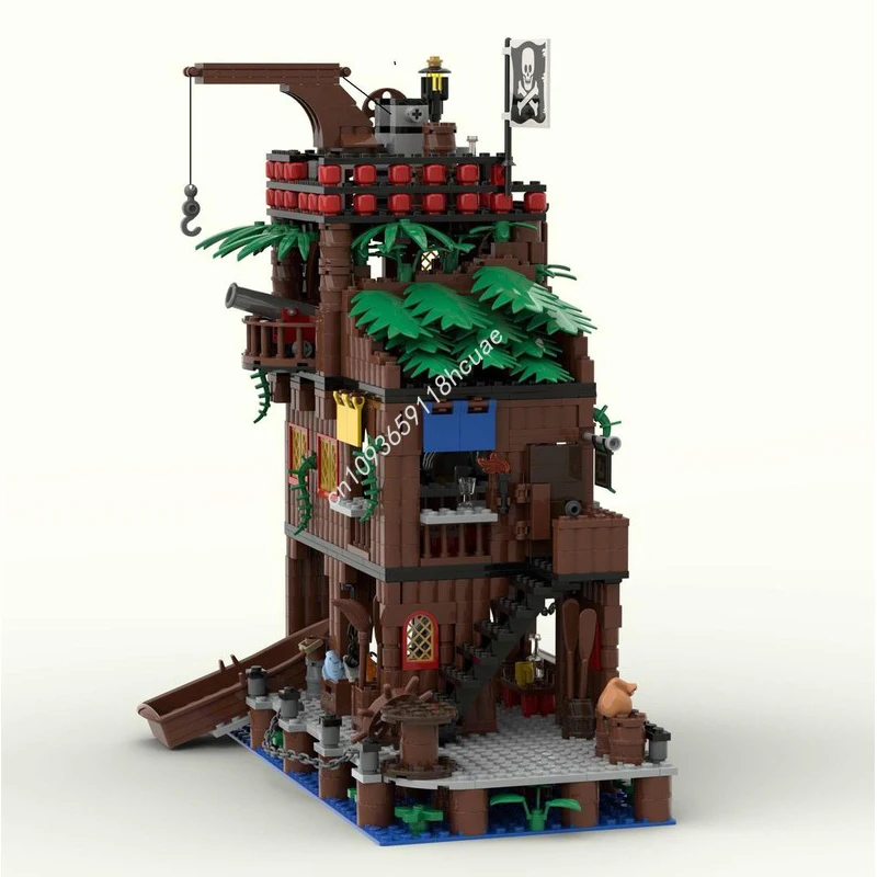 923 Stück MOC Piratenpern gebaut im Stil 90er Jahre Piraten Modellbausteine Montieren Sie modulare DIY-Spielzeuge Geburtstag Weihnachtsgeschenke