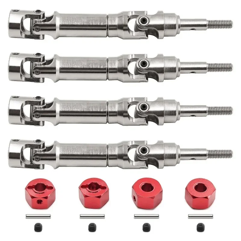 مجموعة أعمدة ومحاور محرك TRXS Mini Maxx 4x4 Steel CVD - 4 قطع من سبيكة عالية القوة، تصميم منزلق