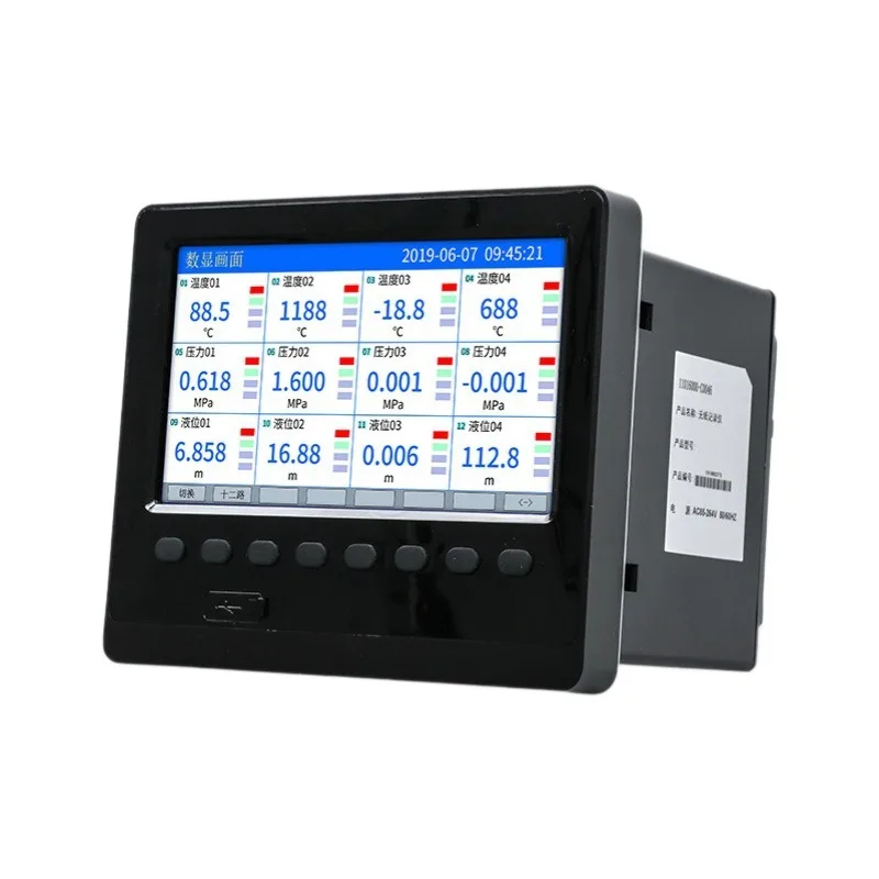 Large Capacity Multi Parameter Data Logger Current Voltage Flow Pressure Temperature Recorder Color Screen Acquisition Meter