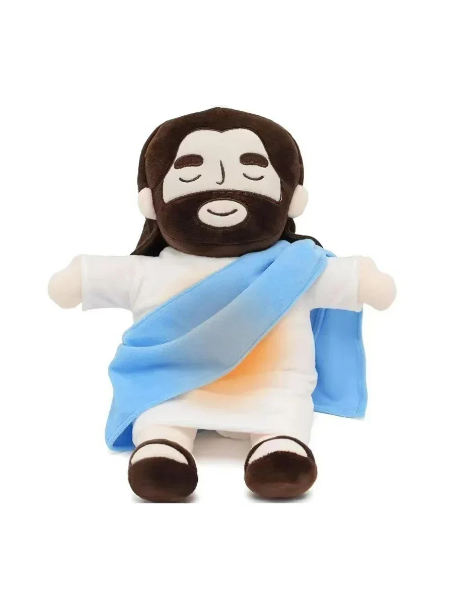 Pluszak Jezus Oddychający, Uspokajający dla Dzieci, Miękki i Komfortowy, Zabawka Jezus z Sercem, Prezent na Wielkanoc i Boże Narodzenie