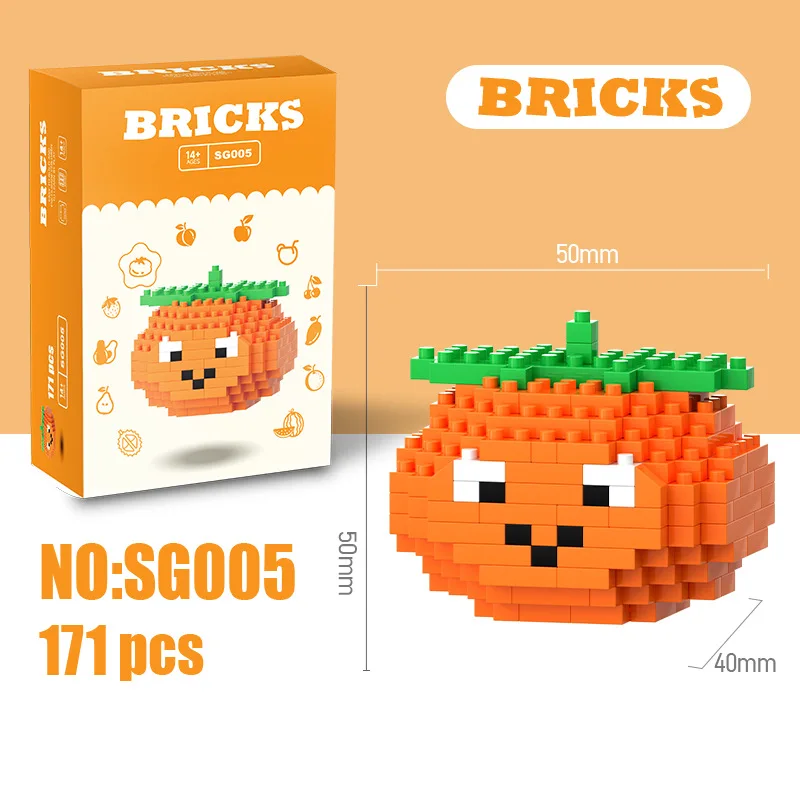Fruit Building Blocks Educational Toys Strawberries, Watermelons, Cherry Assembly Small Ornaments Children's DIY Teaching Toys