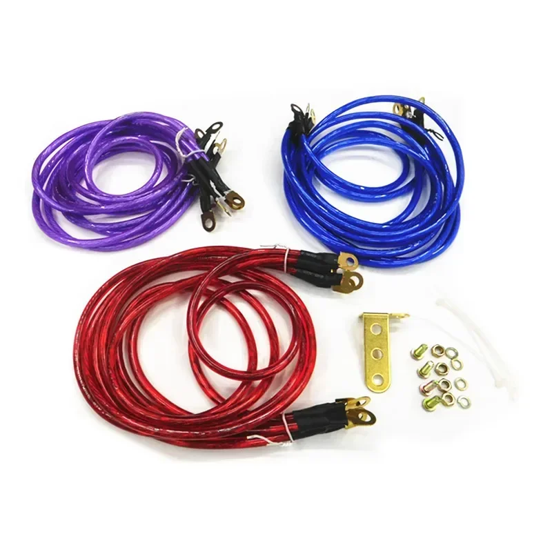 

SPSLD Universal 5 Point Car Earth Ground Cables Grounding Wire System Kit High Performance Improve Power