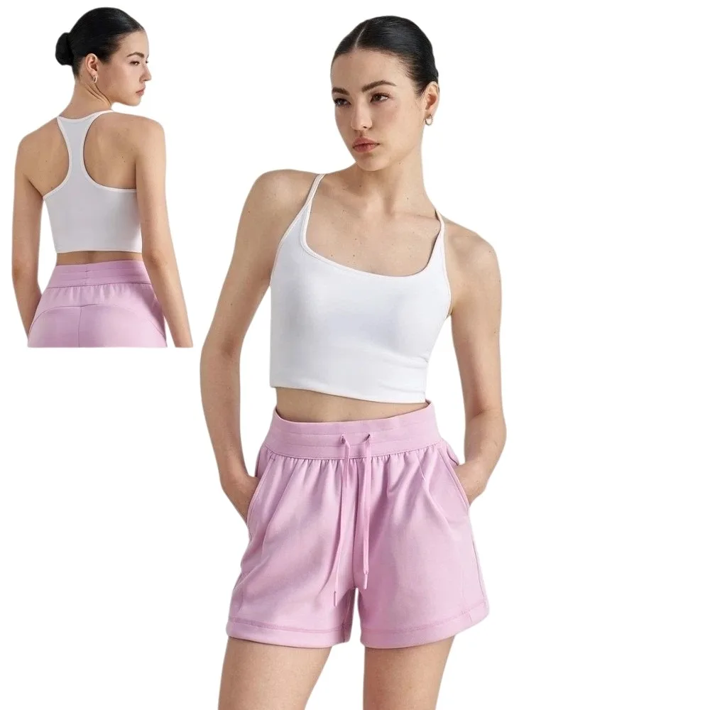 

Casual Sleeveless Sports Vest Camisoles Off Shoulder Solid Color Yoga Slim Vest H-shaped Slim Fit Suspender Vest Gym Fitness