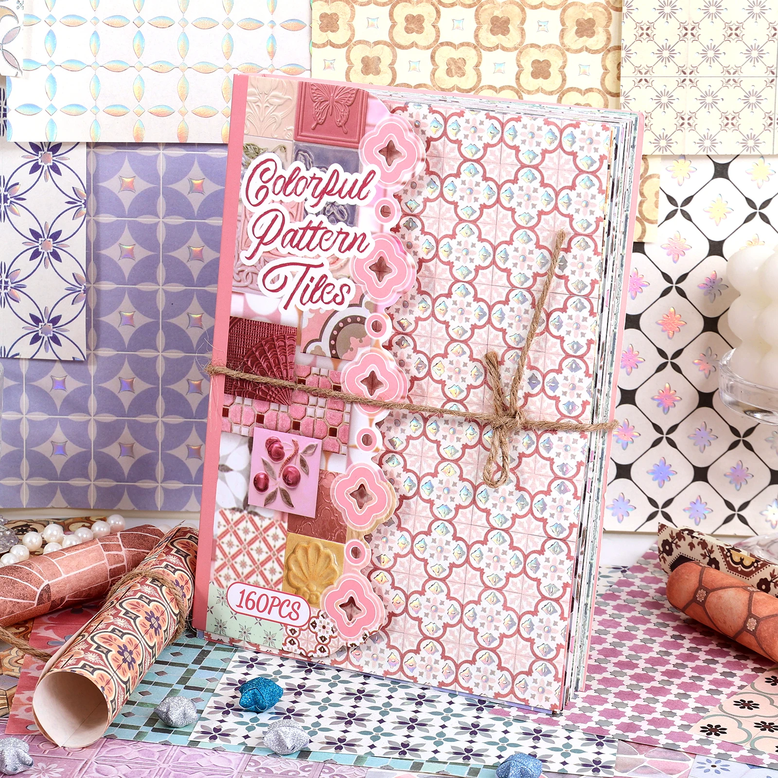 Artwork Craft - 160 Blatt Vintage-Scrapbook-Papier mit aufwendigen Mustern