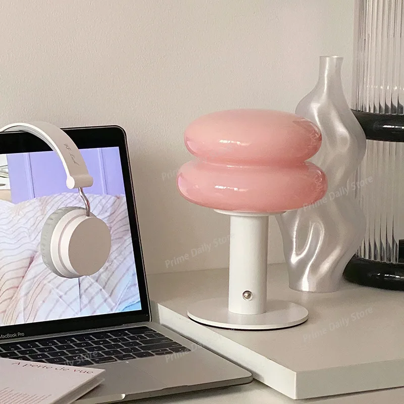 Touch Controlled Tri-Color Dimmable LED Charging Mushroom Night Light Decorative Ambient Lamp Desk Lamps Home Decor