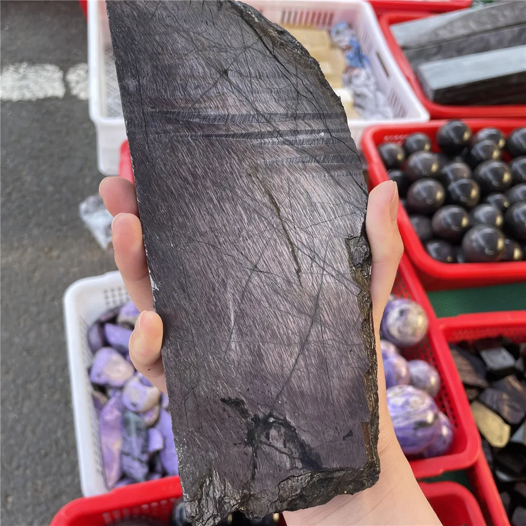 500g Beautiful Rocks Natural Hypersthene Crystals Mineral Specimens Raw Cutting Slices Golden Shinning Decoration Show Pieces