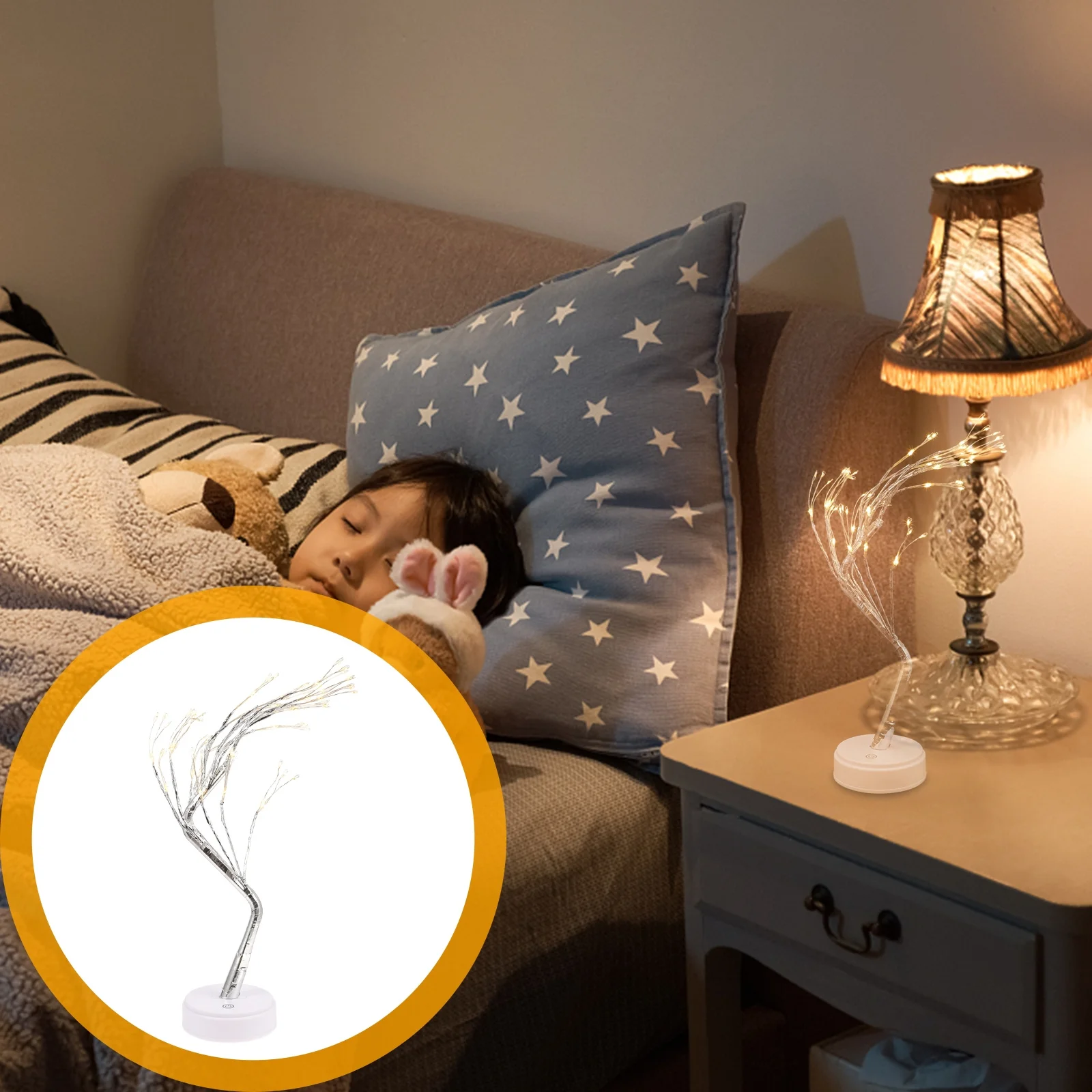 

1Pcs Tree Shape Night Light Creative Decorative Lamp for Bedroom Home Party Warm Glow Desktop Light Decor Creative Night Lamp