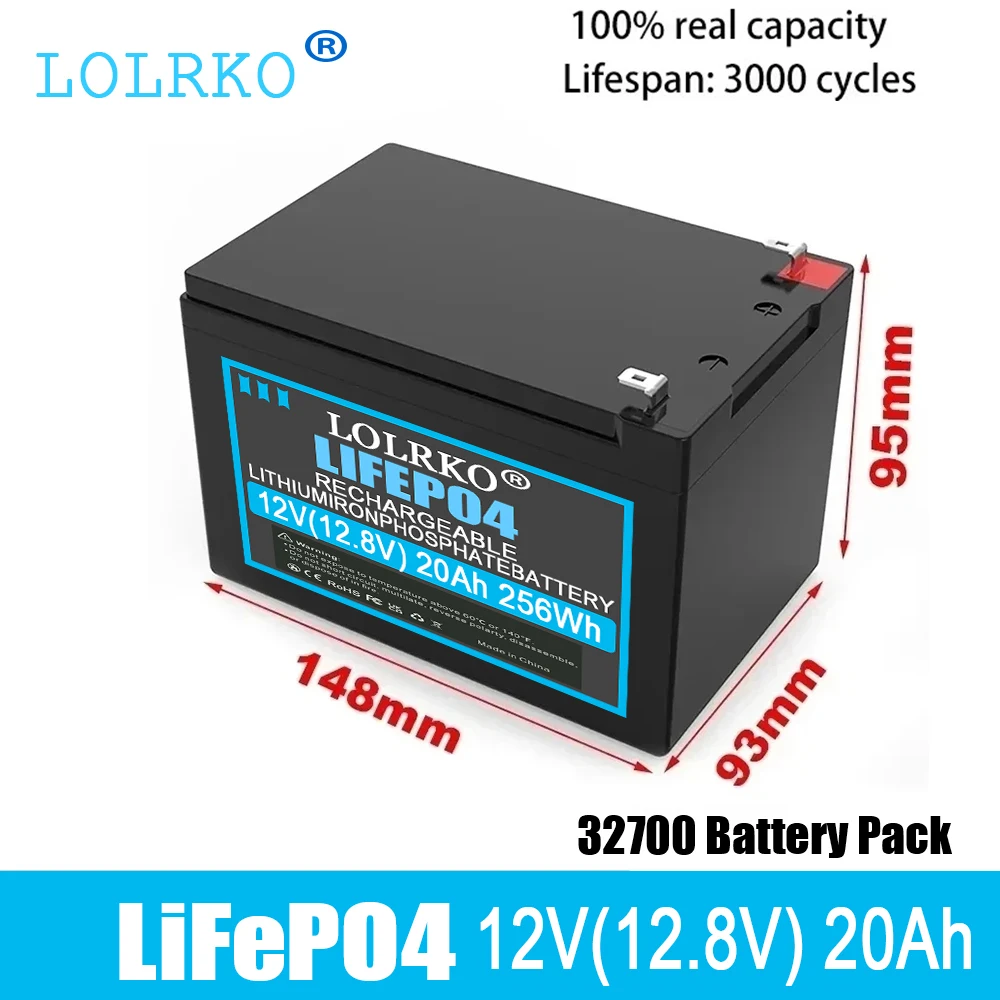 Аккумулятор LiFePO4 12В 8Ач/15Ач со встроенной BMS, 3000+ циклов заряда, для солнечных систем/ИБП/эхолотов/автодомов/динамо/лодок/наружного применения, литий-ионный аккумулятор 12.8В