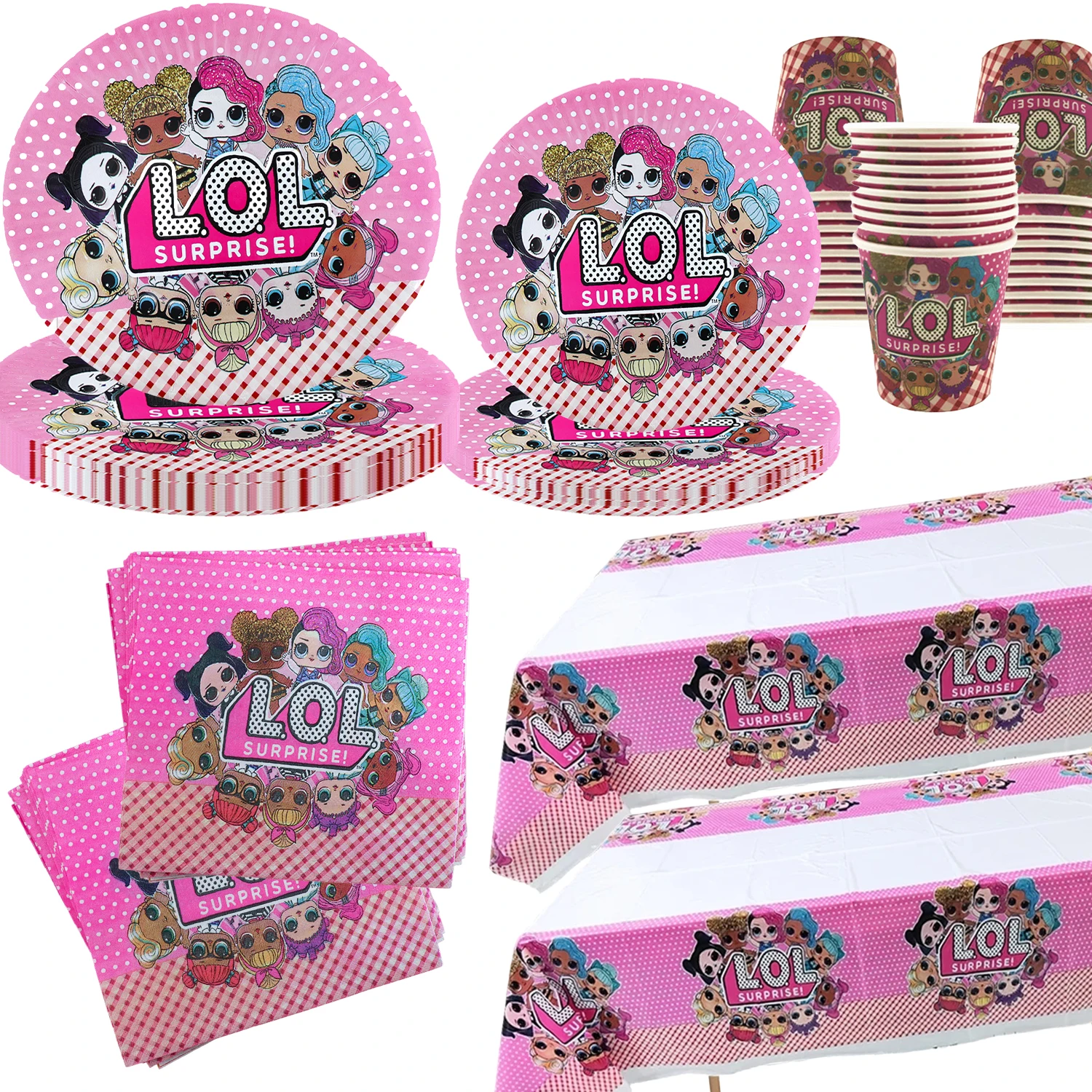 lol Кукла-сюрприз, тематические украшения для дня рождения, бумажные тарелки, чашки, баннер, скатерть, соломенный набор для детского душа, поставка lol Кукла-сюрприз, тематические украшения для дня рождения, бумажные тарелки, чашки, баннер, скатерть, соломенный набор для детского душа, поставка