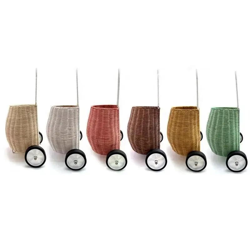 Factory custom round plastic storage basket outdoor travel environmental protection handmade children's supermarket