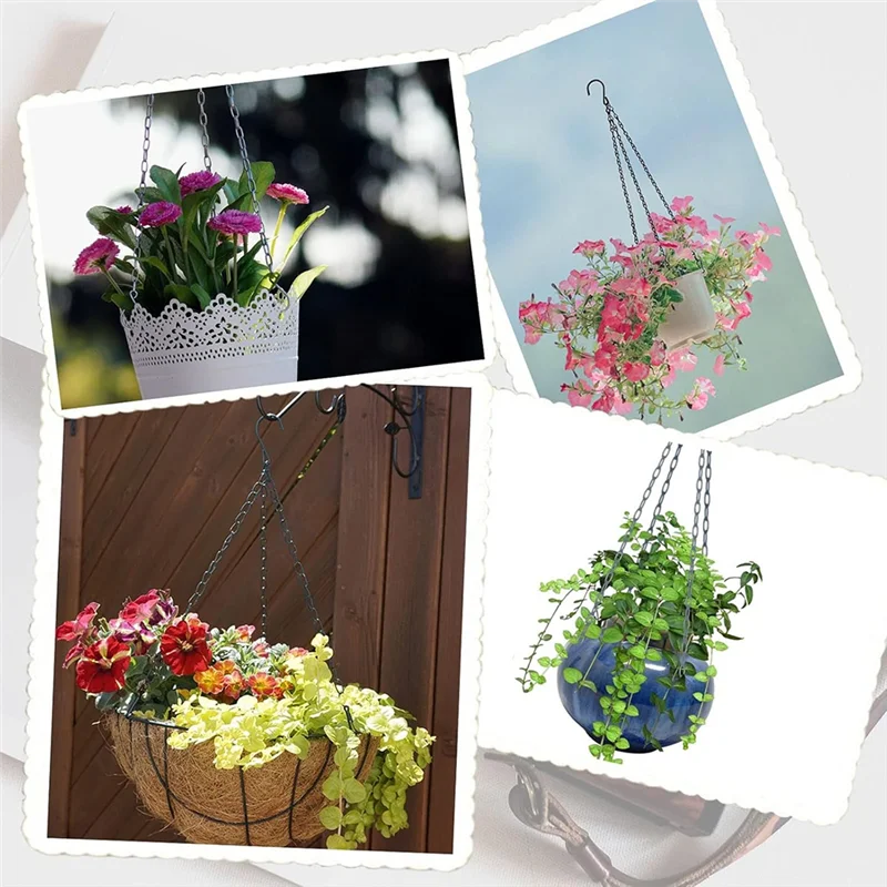 

AT44-10PCS 19.7 Inch Plant Hooks For Hanging Baskets Black Hanging Chains With S Hook And Clip For Planters, Bird Feeders