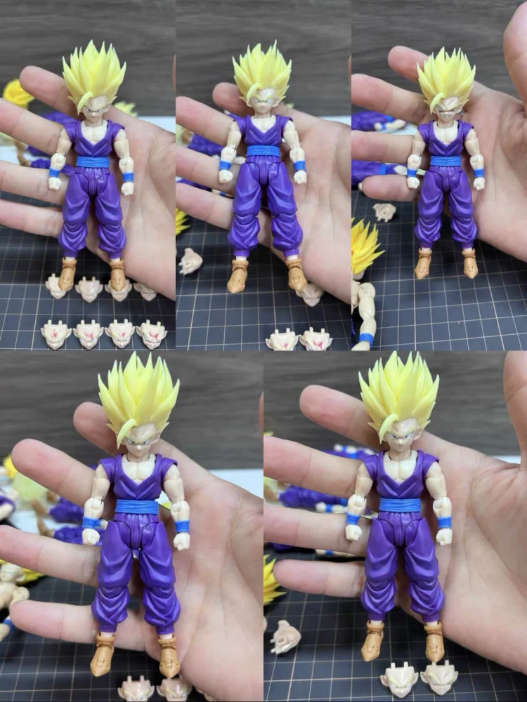 New Dragon Ball Shf 3.0 Super Saiyan Son Gohan Demoniacal Fit Sdcc Father And Son Accessories Resin Heads Anime Figures Model