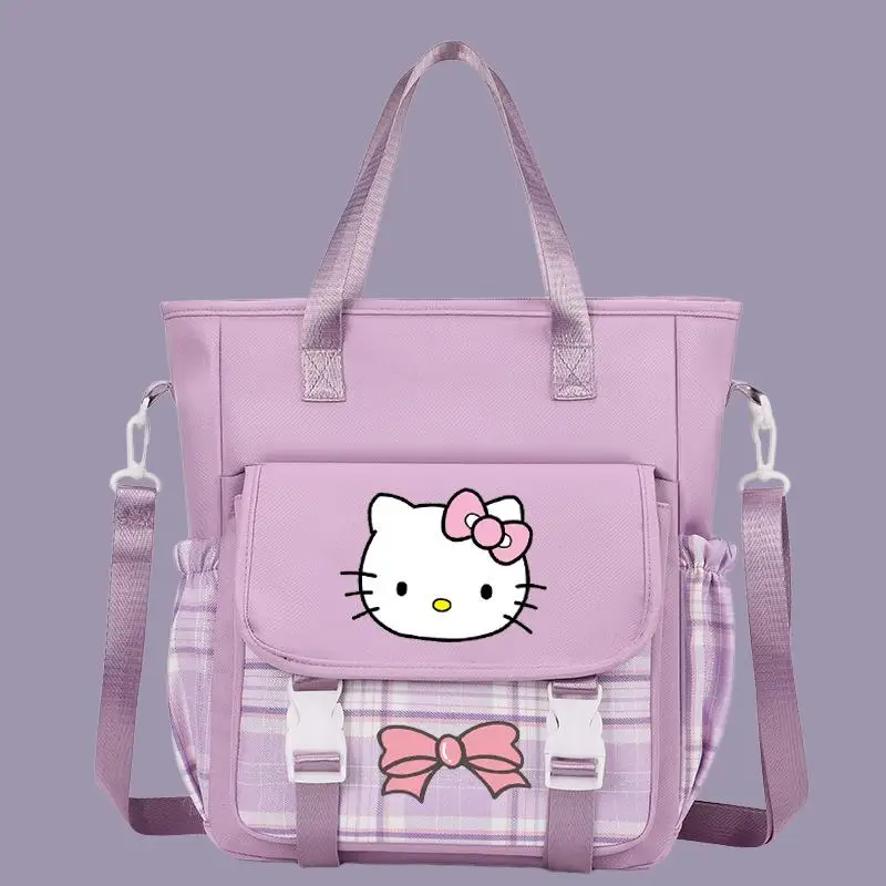 Hello Kitty Student Kawaii Anie Tutoring Bag Backpack Sanrio Cartoon New Fashion Lightweight Handheld Crossbody Bag Shoulder Bag
