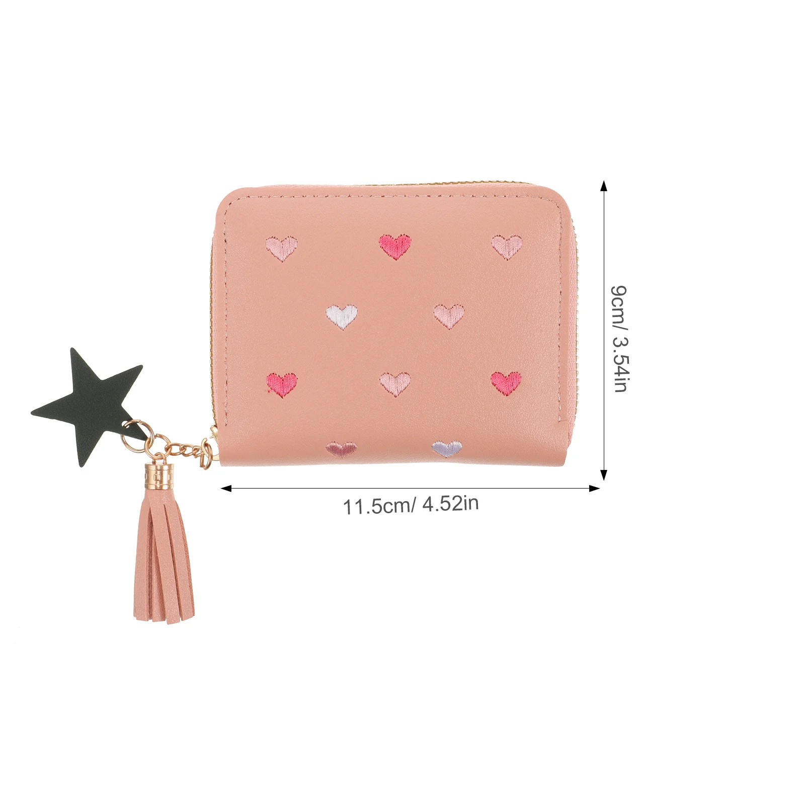 Portafoglio da donna Pochette Porta carte piccolo Chiusura con cerniera Portamonete leggero Organizzatore di grande capacità Porta carte di credito da viaggio