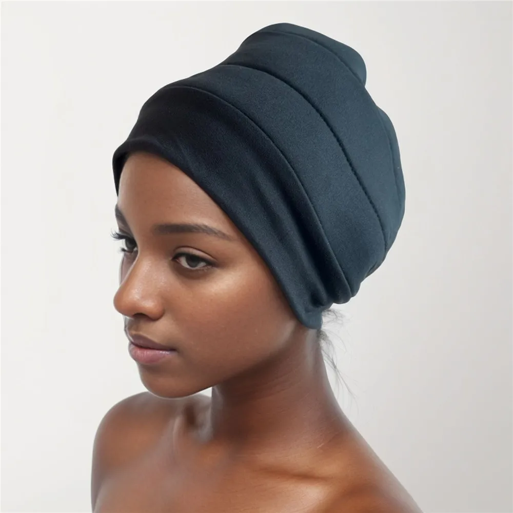 Turbanti volumizzatore leggero sotto la sciarpa cofano nero turbante sollevatore sotto il turbante Lift