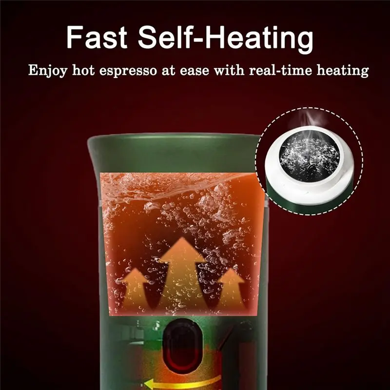ABZA-Compatible With Ground Coffee Portable Espresso Machine Suitable For Camping, Hiking