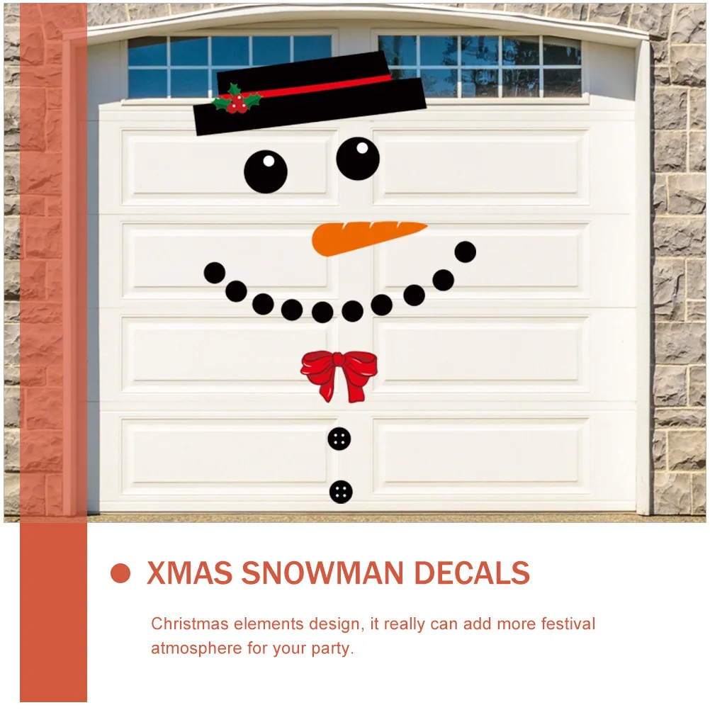 

1Set Christmas Snowman Garage Door Sticker Decorative DIY PVC Car Sticker Xmas Party Fridge Metal Surface Outdoor Decal