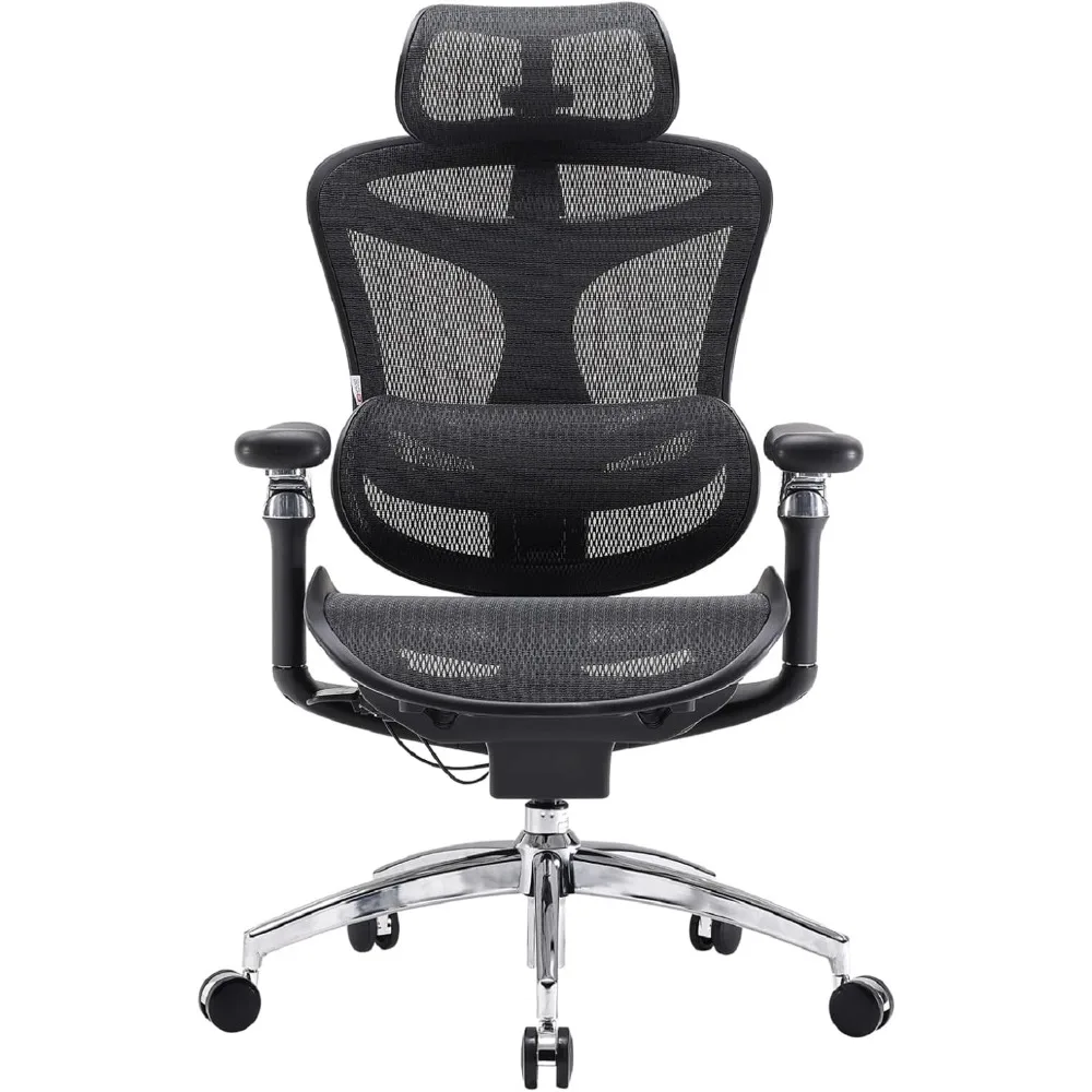 Ergonomic Office Chair with Ultra-Soft 6D Armrests, Dynamic Lumbar Support, Seat Depth Adjustment and Adjustable Backrest