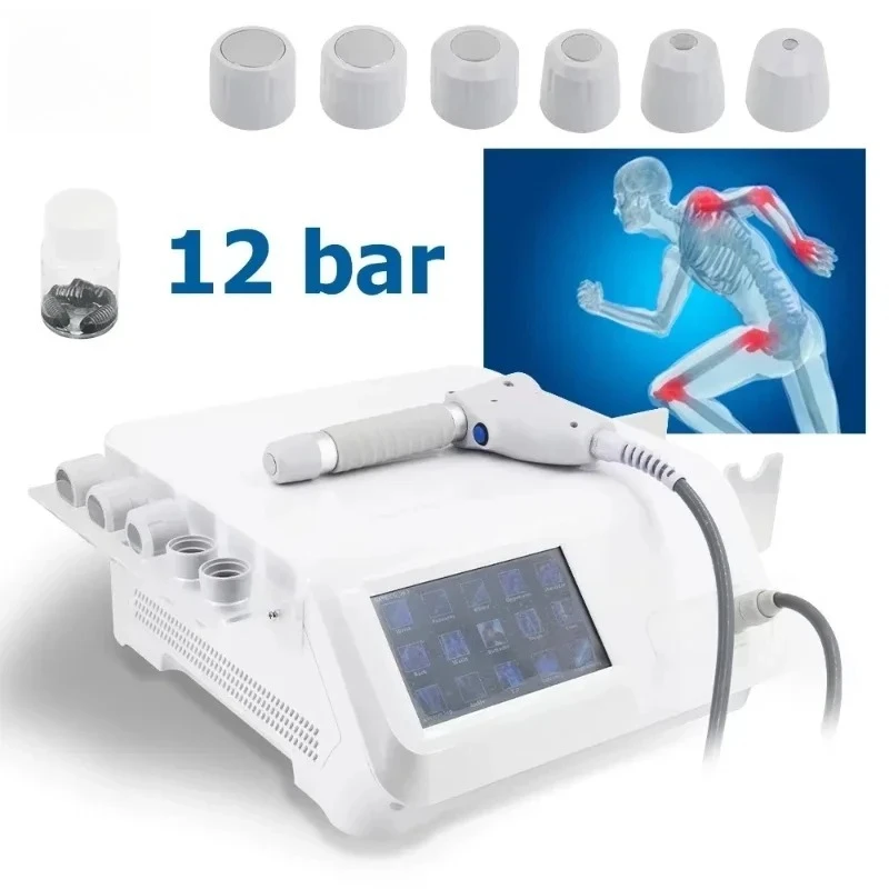 

2024 12bar Radial New Shock Wave Therapy ED Treatment Pain-Point Soft Tissue Shoulder Massager Pneumatic Shockwave Machine