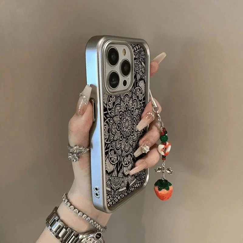 

Photo Frame iPhone11 Kaleidoscope iPhone13 for iPhone16 case iPhone15 Crystal case iPhone14promax Electroplated iPhone12
