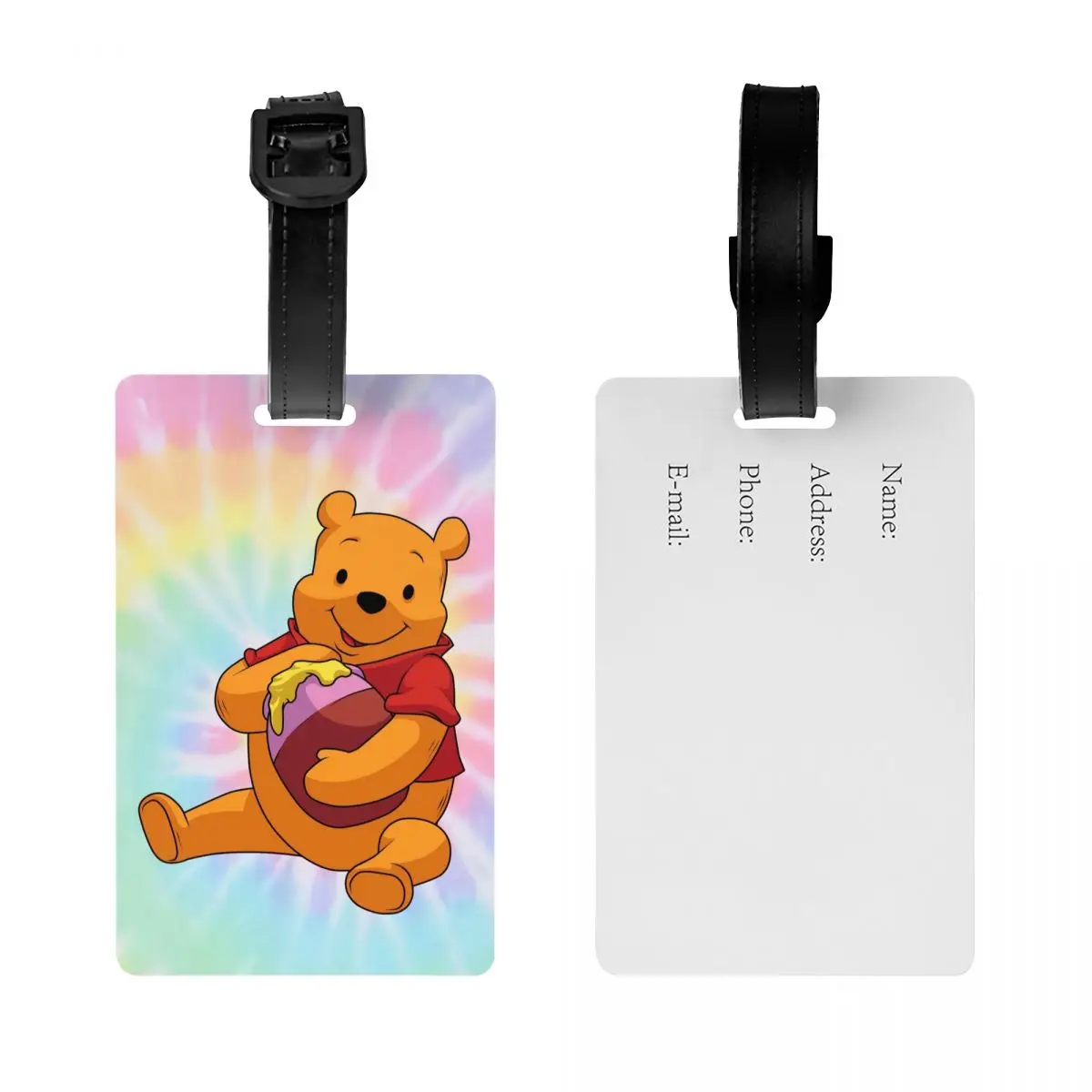 Custom Winnie The Pooh Luggage Tag Suitcase Baggage Privacy Cover ID Label