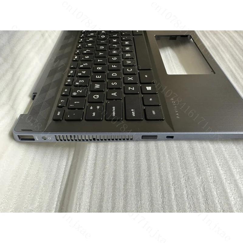 جديد Fof HP X360 14-DH TPN-W139 Palmrest غطاء لوحة المفاتيح العلوي N/BL L53788-001