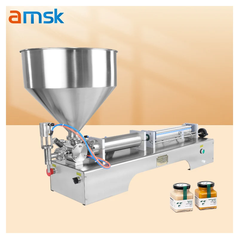 

High Precision 10-100ml Single Head Paste Automatic Machine Soft Ice Cream Honey Manual Filler Hopper Pneumatic Beverage Shampoo