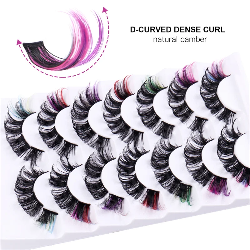 Cílios postiços segmentados de fibra sintética, aparência natural, espessamento, aparência realista, acessórios de maquiagem de beleza