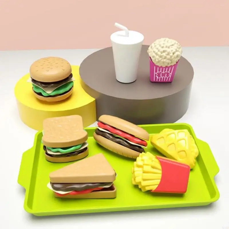 ملحقات M3ge Kids Toy Kitchen Platend Miniature Burger Educational Toy