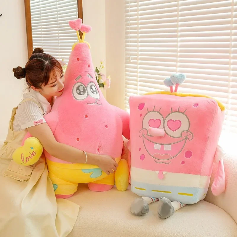 90CM Super Big Size Pink SpongeBob SquarePants Stuffed Animal Doll Plushies Kawaii Room Decoration Toy Children's Birthday Gift