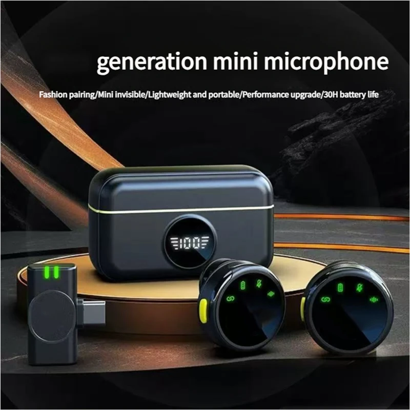 

S5 Wireless Lavalier Microphone Magnetic Clip-on Noise Cancelling Mic for Short Videos Recording-A86Z