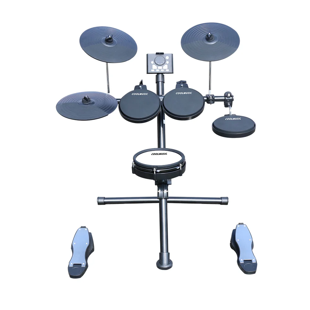 DD4 Portable Foldable Electronic Drum Set Adjustable Quiet Practice Drum Pad for Beginner Home Music Practice