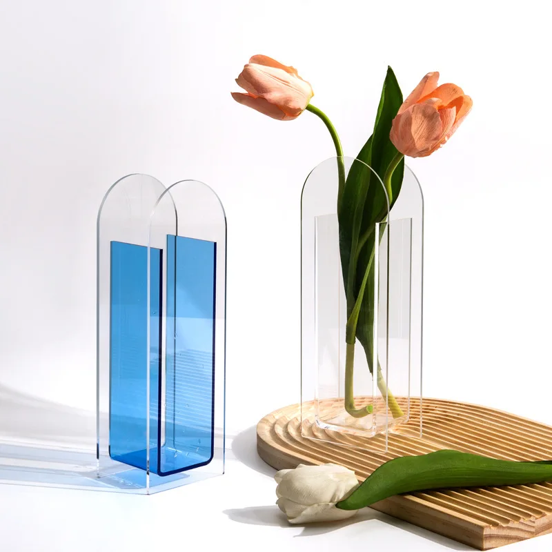 Ins Vase Ornament Acrylic Vase Simple Decoration Transparent Flower Vase Living Room Dining Table Hydroponic Flower Planter