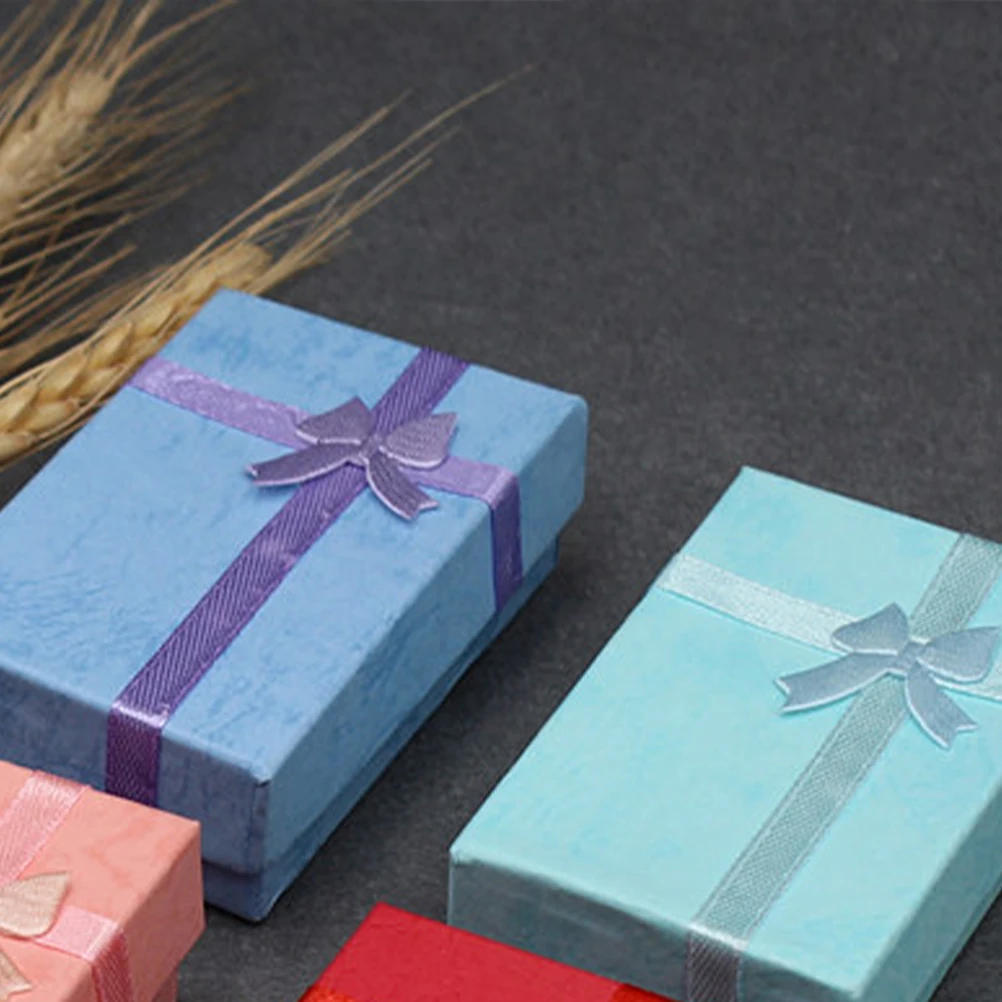 

10 PCS Jewelry Box Business Use Ring Case Necklace Practical Storage Fashionable Sky-blue