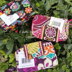 VB cotton environmentally friendly printed coin purse women's card bag convenient hand clutch bag