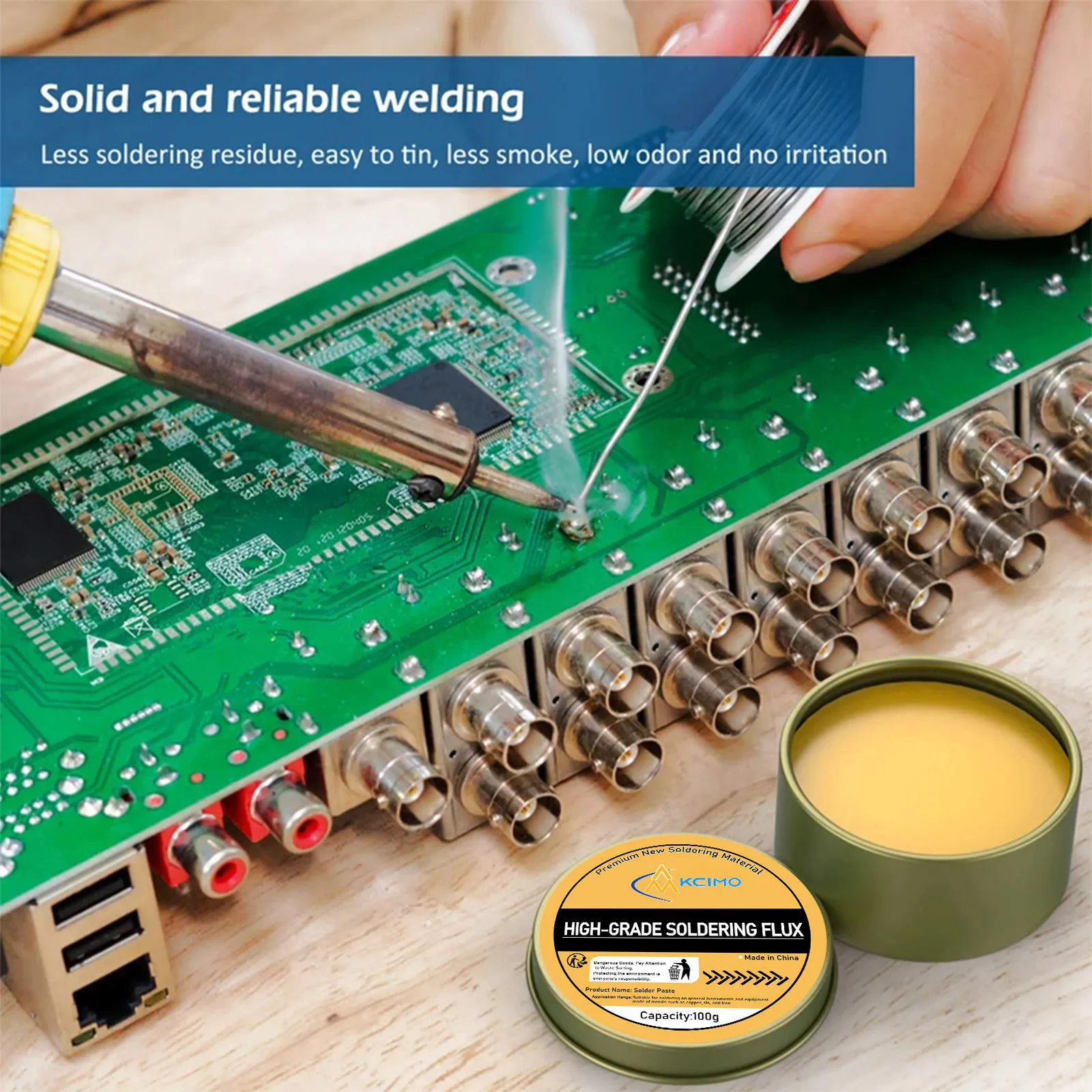 Kcimo Solder Paste Rosin Flux 100g Lead-free Welding Flux Iron Repair Welding Paste Soldering Tin Soldering Oil Soldering Flux