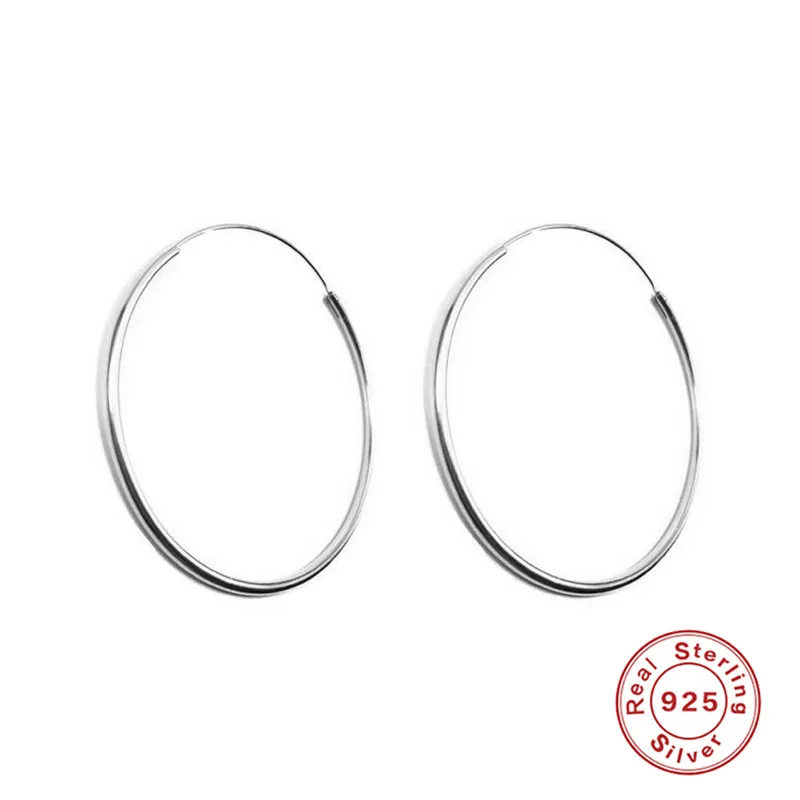 ROXI Minimalism Thin Round Hoop Earrings For Women 925 Sterling Silver Earrings Jewelry Big Hoop Pendientes Plata 925 Earring