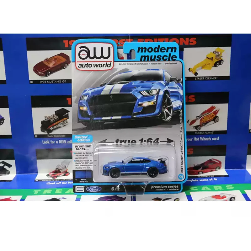 Auto World AW 1/64 Proportion New Style Challenger Rallye Shelby Series Diecast Model  Alloy Car Child Christmas Gift