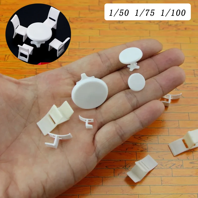 1Set 1:50 1:75 1:100 Tavolo e sedie in miniatura Modello Giocattoli da interno per modello fai da te Creazione di decorazioni per la casa Layout di tavolo di sabbia Diorama
