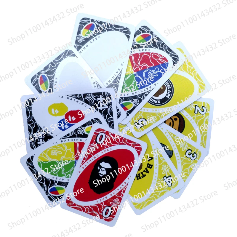 UNO BAPEs Card Game Anime Figure Cartoon Board Game Pattern Family Funny Entertainment Uno Cards Games Christmas Gifts