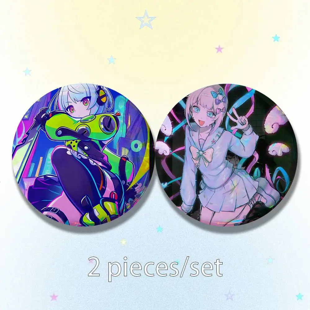Ame N-Needy Streamer Overload 25/32/44/58/75mm Badges Button Round Creative Pin Brooch Badge Bag Decor Accessories