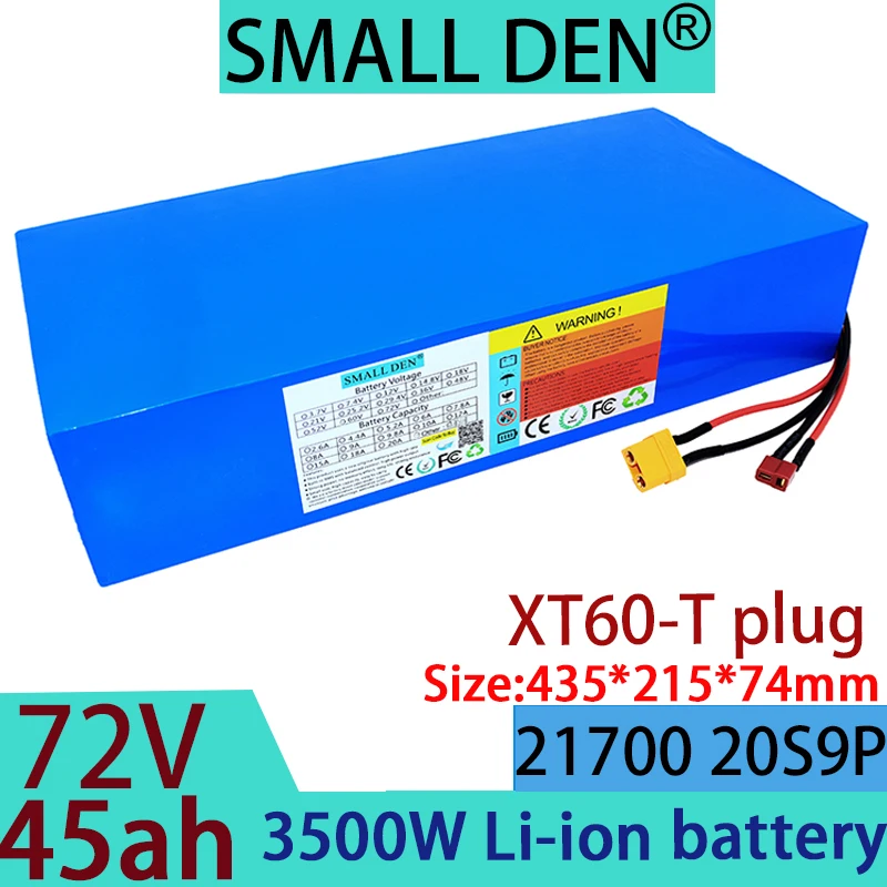 

72V 45ah 21700 20S9P lithium-ion battery pack 3500W tool battery outdoor backup battery,with 50A swimming boat electric vehicle