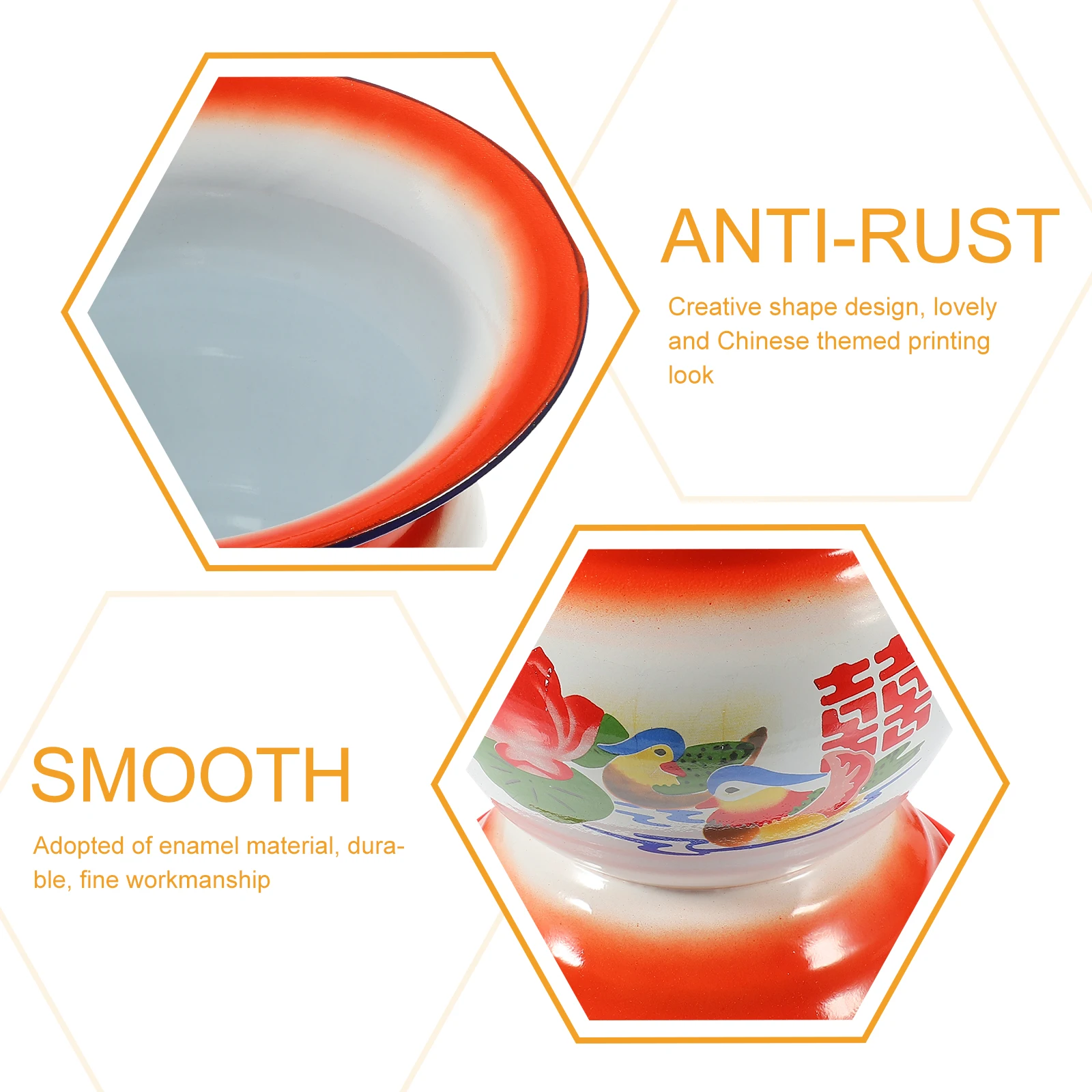 

1pc Creative Enamel Fruit Basket Storage Container Snack Food Holder Desktop Joy Theme Kitchen Decor Enamel Storage Basket