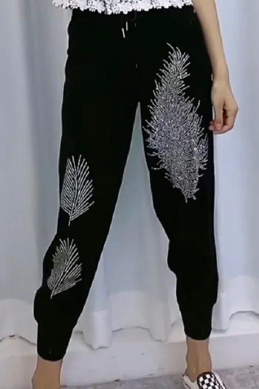 

Новые весенне-летние брюки женские Heavy Bar Hot Drill трикотажные женские брюки с высокой талией девять очков шаровары Ropa Mujer CQ120